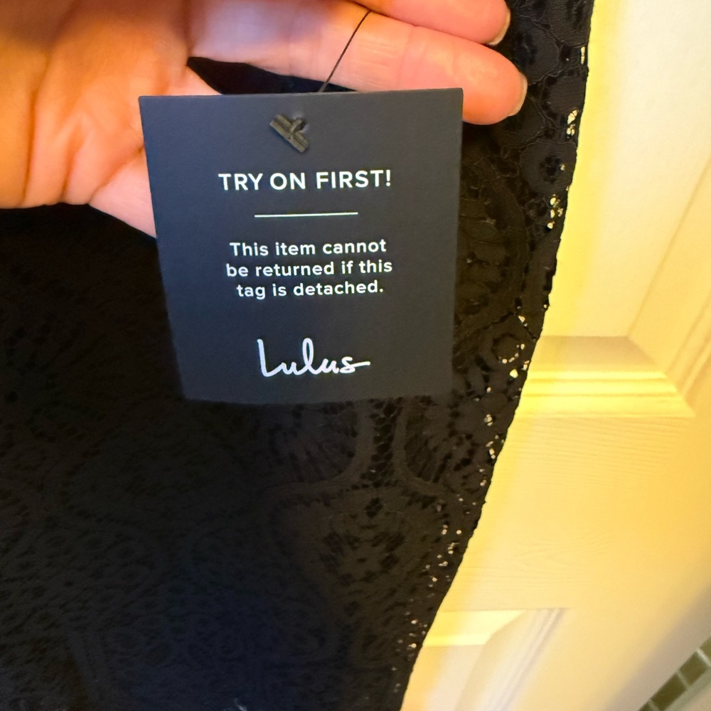 NWT Lulu's Black Lace Midi Dress - Picture 7 of 7